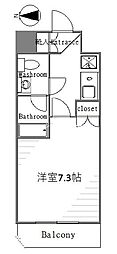セジョリ上野 1Kの間取図画像