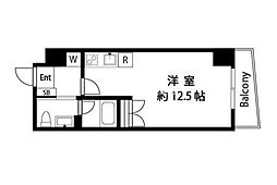 リヴィエール・キワ ワンルームの間取図画像