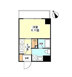 サンクレスト弐番館 1Kの間取図画像