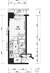 アフェクシオン日本橋人形町 1Kの間取図画像