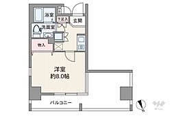 グランフォース荒川公園 1Kの間取り