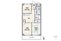 トーア立石マンション 3DKの間取図画像