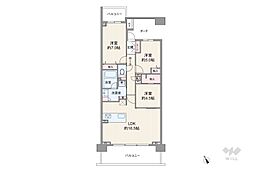 グランスイートハートアイランド 3LDKの間取り