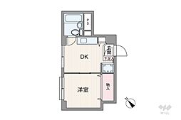 キャッスルマンション新小岩 1DKの間取図画像