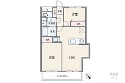 カエサル西尾久 2LDKの間取図画像