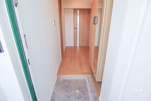 玄関。シューズボックスがございますので、すっきりとした綺麗な状態が保てます。
