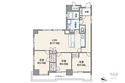 リーベパトリー竹ノ塚 3LDKの間取図画像