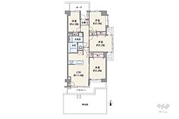 グリーンパーク上中里 4LDKの間取図画像
