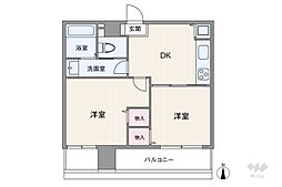 グランヴィラ綾瀬 2DKの間取図画像