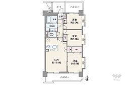 ライオンズマンション北綾瀬第7 3LDKの間取図画像