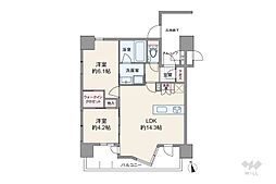 ミオカステーロ東日暮里 2LDKの間取図画像