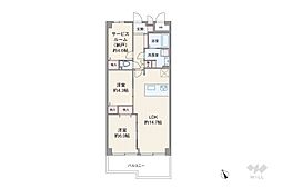 ガーデンプラザ柴又弐番館 2SLDKの間取図画像