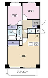 ライオンズマンション草加旭町 2LDKの間取図画像