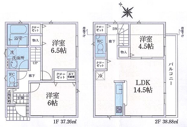 【間取図】住空間の構成が一目で分かる間取図です。各部屋のつながりを確認でき、住まい選びの参考になります。