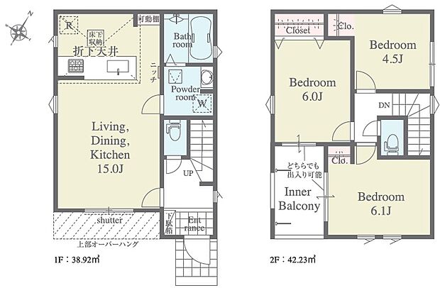【間取図】住空間の構成が一目で分かる間取図です。各部屋のつながりを確認でき、住まい選びの参考になります。