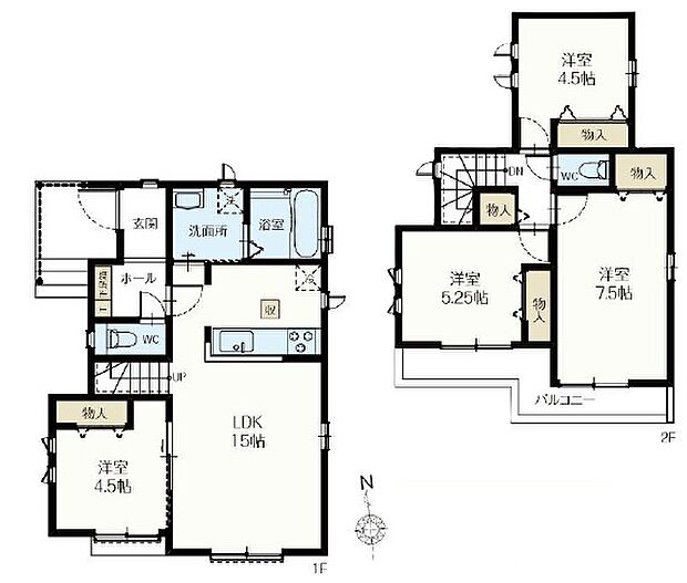 【間取図】住空間の構成が一目で分かる間取図です。各部屋のつながりを確認でき、住まい選びの参考になります。