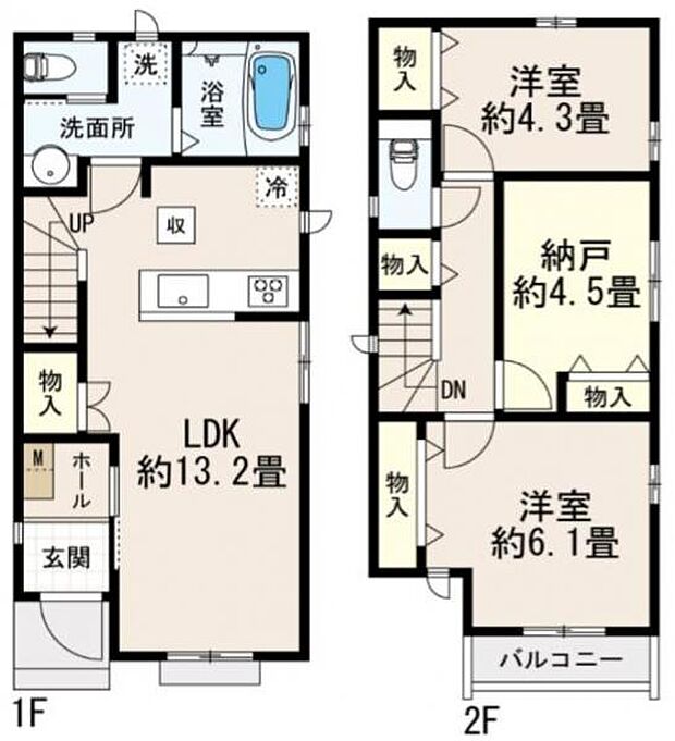 【間取図】住まい全体の間取りが分かる図面です。各居室の配置や動線を確認しやすく、生活イメージを掴みやすい内容です。