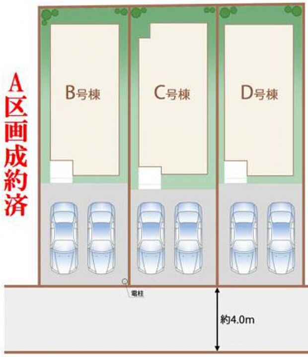【区画】敷地ごとの区画が分かる区画図です。位置関係や広さの違いを確認でき、住まい選びの参考になります。