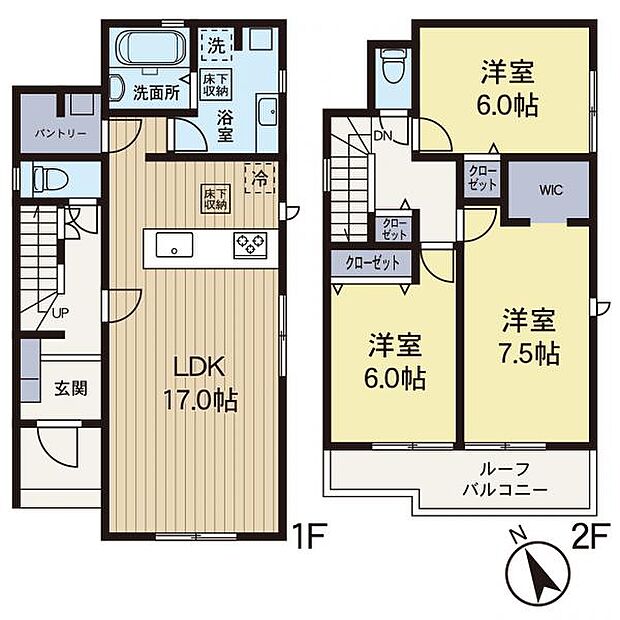 【間取図】住空間の構成が一目で分かる間取図です。各部屋のつながりを確認でき、住まい選びの参考になります。