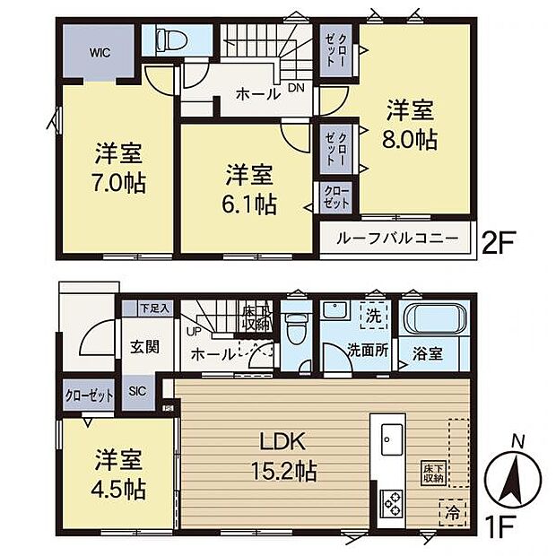 【間取図】住まい全体の間取りが分かる図面です。各居室の配置や動線を確認しやすく、生活イメージを掴みやすい内容です。