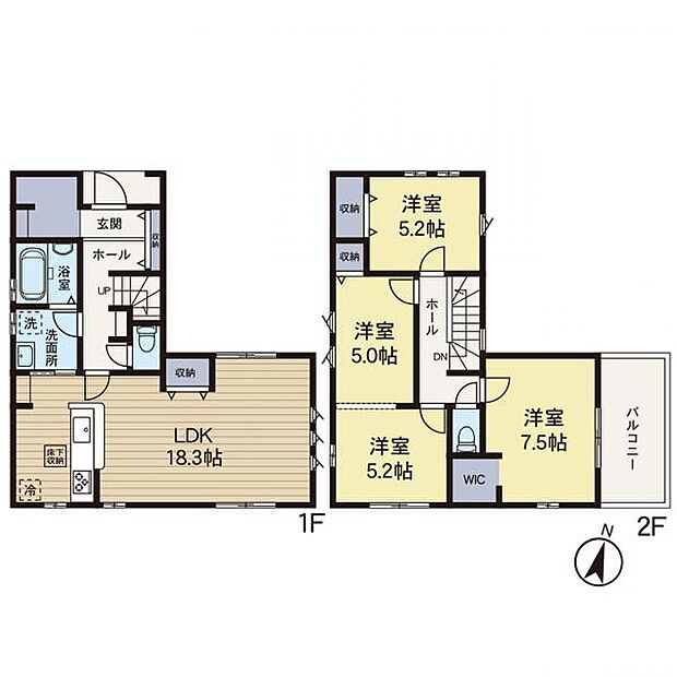 【間取図】住空間の構成が一目で分かる間取図です。各部屋のつながりを確認でき、住まい選びの参考になります。