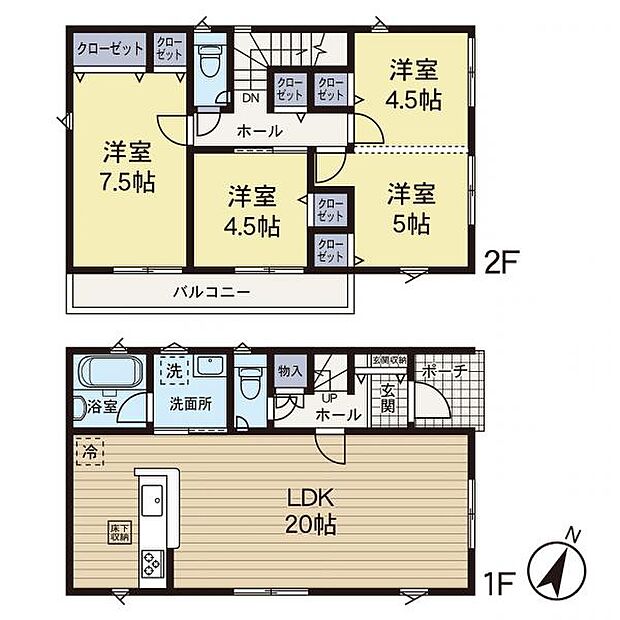 【間取図】住空間の構成が一目で分かる間取図です。各部屋のつながりを確認でき、住まい選びの参考になります。