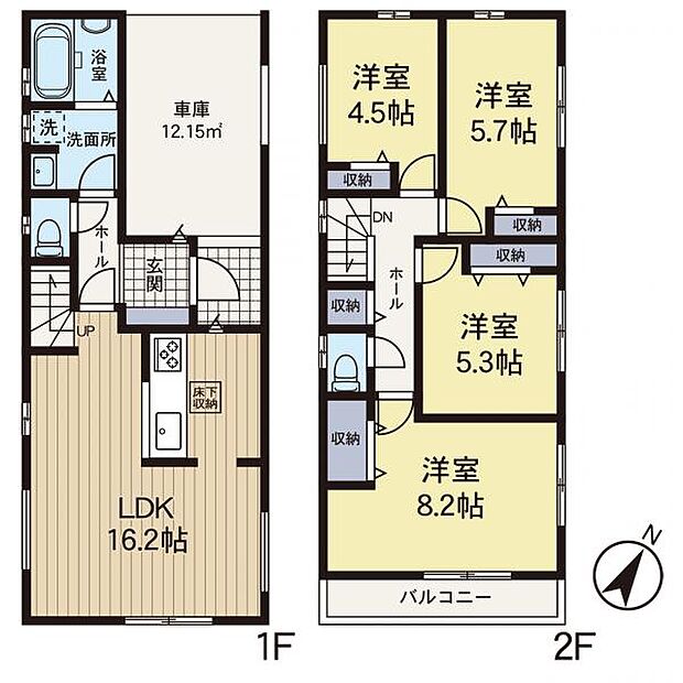【間取図】住空間の構成が一目で分かる間取図です。各部屋のつながりを確認でき、住まい選びの参考になります。