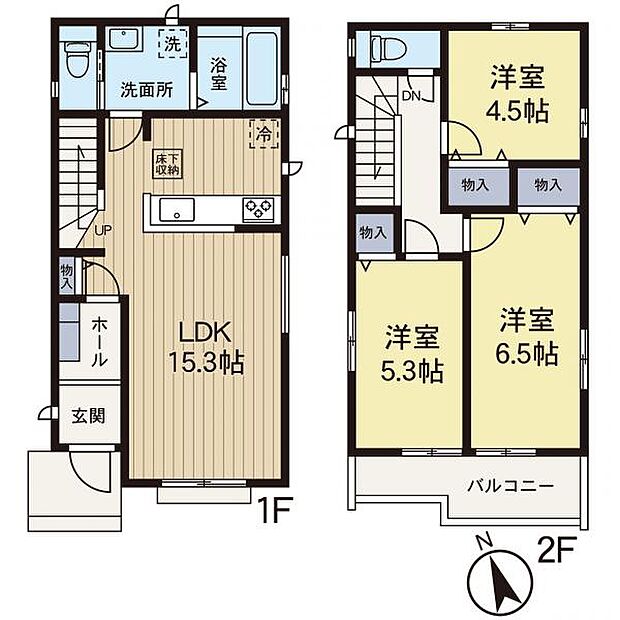 【間取図】住空間の構成が一目で分かる間取図です。各部屋のつながりを確認でき、住まい選びの参考になります。 A号棟