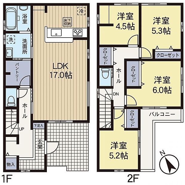 【間取図】住空間の構成が一目で分かる間取図です。各部屋のつながりを確認でき、住まい選びの参考になります。