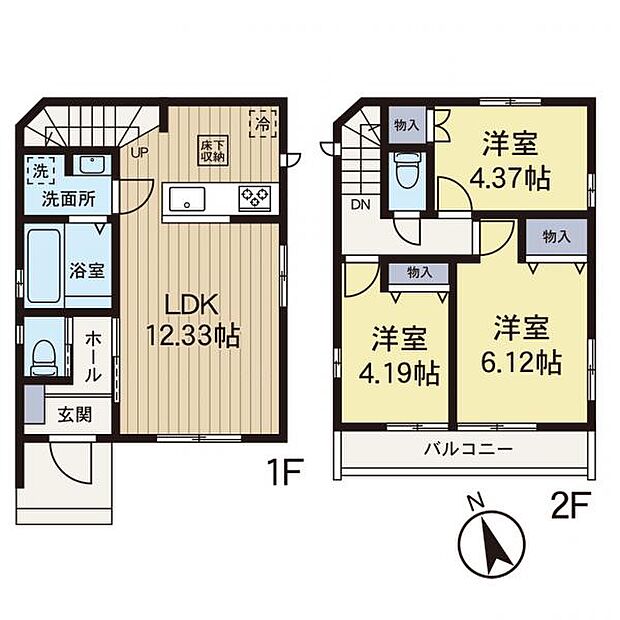 【間取図】住空間の構成が一目で分かる間取図です。各部屋のつながりを確認でき、住まい選びの参考になります。