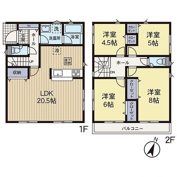 【間取図】住空間の構成が一目で分かる間取図です。各部屋のつながりを確認でき、住まい選びの参考になります。