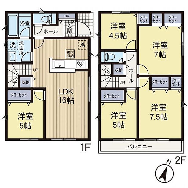 【間取図】住空間の構成が一目で分かる間取図です。各部屋のつながりを確認でき、住まい選びの参考になります。
