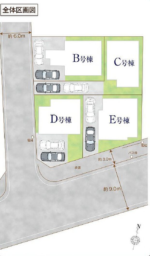 【区画】区画の配置が分かる区画図です。敷地の大きさや位置関係を把握しやすく、比較検討に役立ちます。