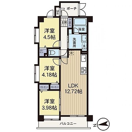 【間取図】住空間の構成が一目で分かる間取図です。各部屋のつながりを確認でき、住まい選びの参考になります。