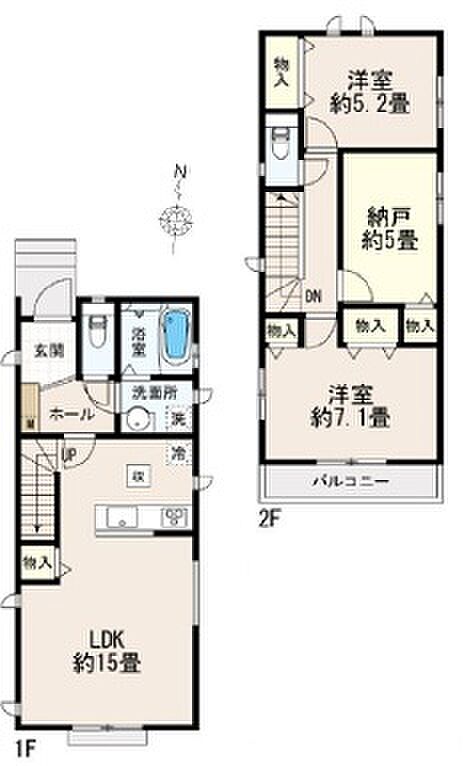 【間取図】住空間の構成が一目で分かる間取図です。各部屋のつながりを確認でき、住まい選びの参考になります。