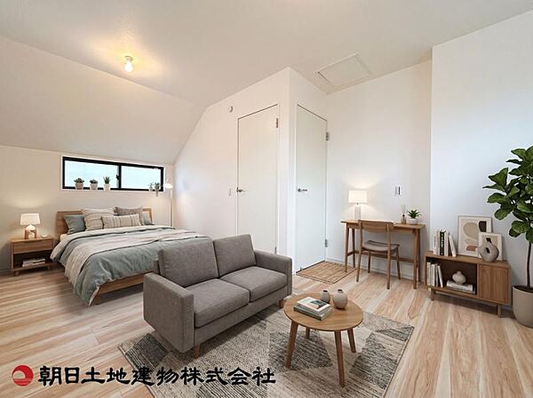 【居室】広い収納スペースを確保した居室です。日常の荷物をすっきり片付けられ、快適に過ごせる空間です。（家具等はCG加工です）
