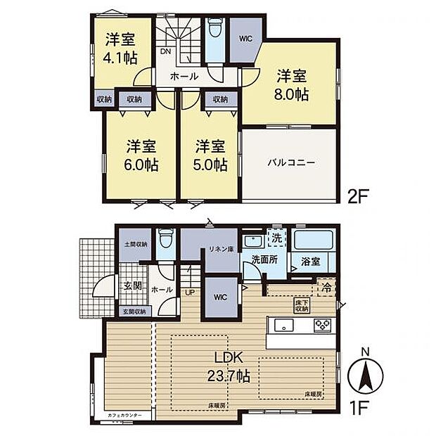 【間取図】住空間の構成が一目で分かる間取図です。各部屋のつながりを確認でき、住まい選びの参考になります。