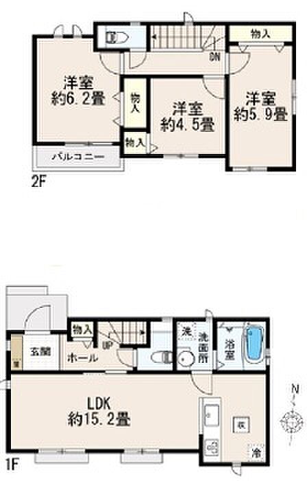【間取図】住空間の構成が一目で分かる間取図です。各部屋のつながりを確認でき、住まい選びの参考になります。