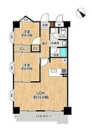 むさし野第12ダイヤモンドマンション 2LDKの間取図画像