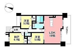 ライオンズマンションニューシティ日進の丘壱番館 2SLDKの間取図画像