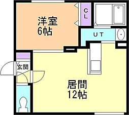 Royal Oak中島公園2 4階1LDKの間取り