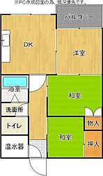 レジデンス丸亀 3階3DKの間取り