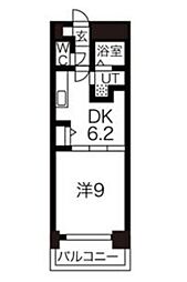 FLAT-A 4階1DKの間取り