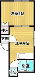 コーポ7 2階1DKの間取り