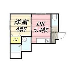 ハイアットプラザ 3階1DKの間取り