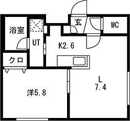 EINMAL6(アインマールゼクス) 4階1LDKの間取り
