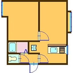 MMハイムII 1階1DKの間取り