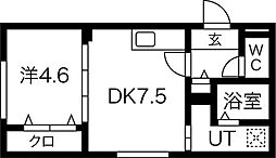 ASTER　SHIROISHI(アステールシロイシ) 4階1LDKの間取り