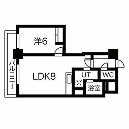 マリンヒルズ月寒 4階1LDKの間取り
