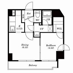 アルティ美園 10階1DKの間取り